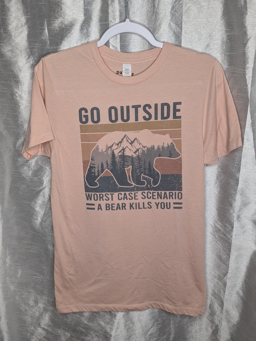 par.tee Women's Peach Bear Outdoor Tshirt Retro Vintage Style Novelty Indie S